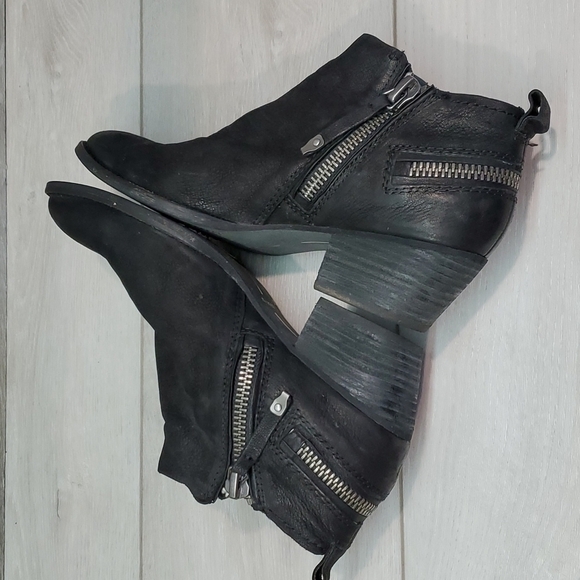 Dolce Vita Women Moto Leather Double Zip Heels Boots shoes sz 7.5 - Picture 8 of 14